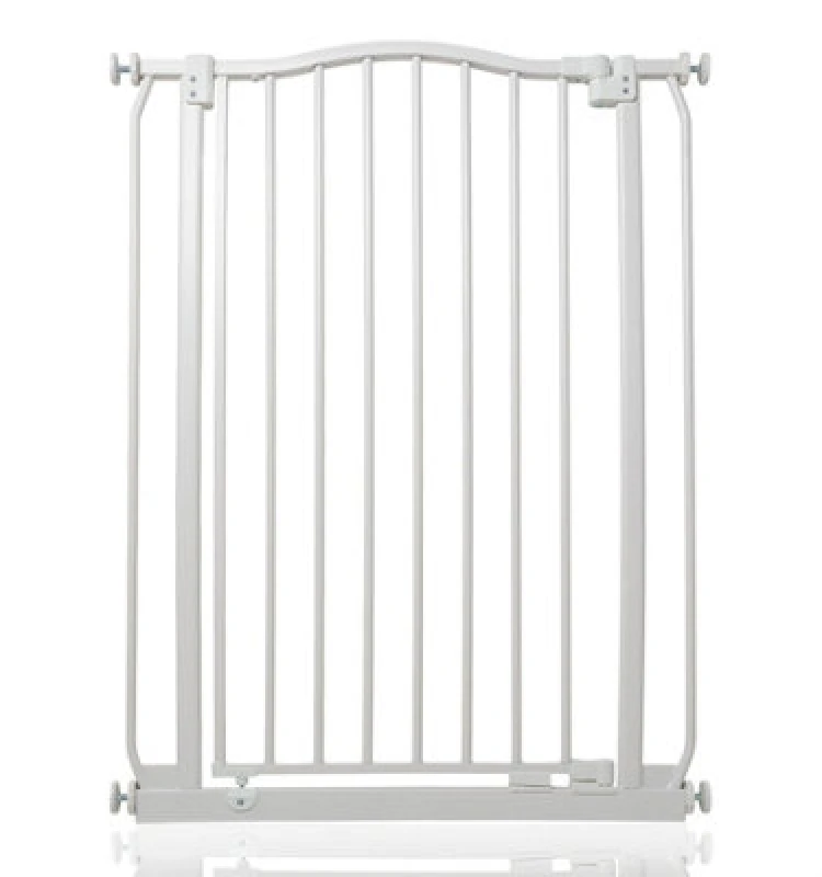 Image of Safetots Extra Tall Curved Top Safety Gate, 71Cm - 80Cm, Matt White, Extra Tall 100Cm In Height, Pressure Fit Stair Gate