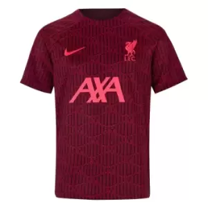 Image of 2022-2023 Liverpool Pre-Match Training Shirt (Red) - Kids
