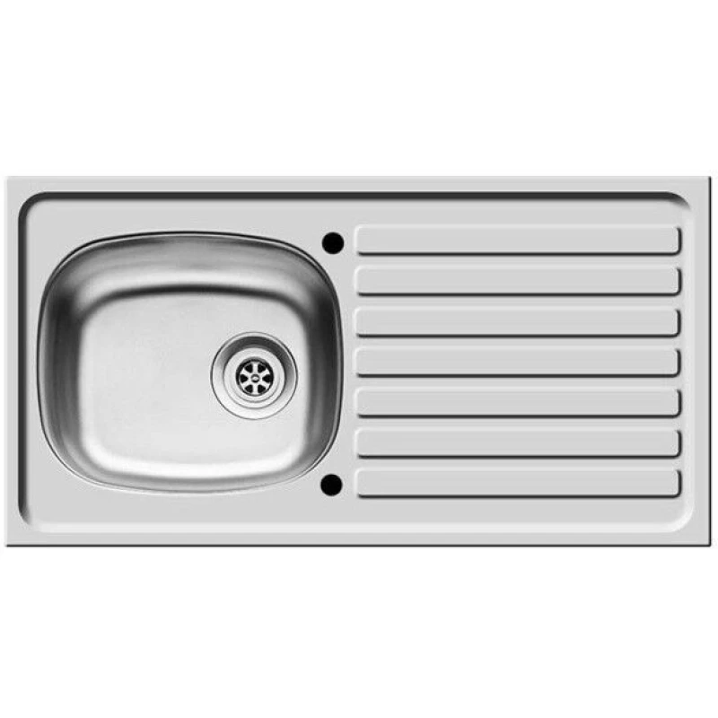 Image of Balterley Contemporary Reversible 1 Bowl Stainless Steel Kitchen Sink, 940mm in Metallic Silver Metallic Silver Unisex