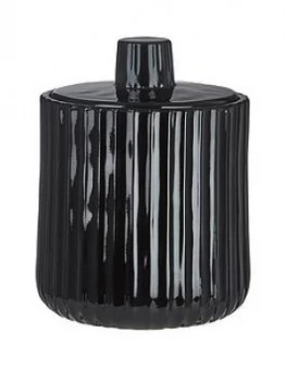 Image of Premier Housewares Ticino Brittany Black Glass Storage Jar
