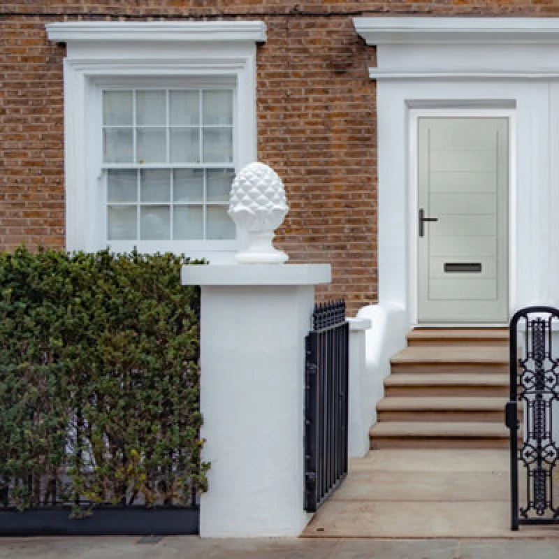 Image of Lacerta Composite Door Monza Solid Agate Grey 890mm X 2090mm Open In Right Hand No Glass 10 Year Guarantee - Free Delivery & Smart Lock