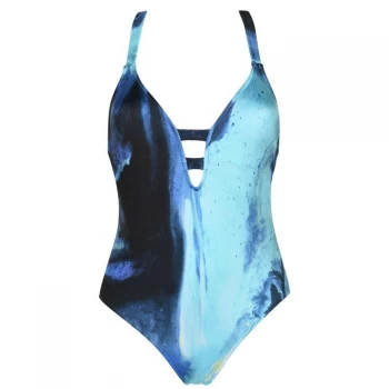 Image of Seafolly Ombre V Mail Swimsuit - Blue Opal