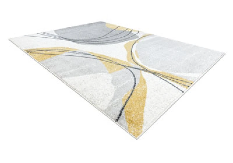 Image of RugsX Carpet Fusion 5868 White / Yellow - Lines, Modern, Abstract 80X150 Cm