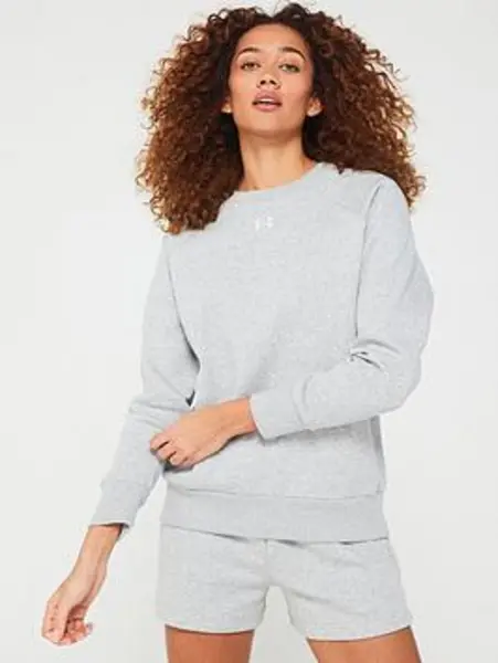 Image of Under Armour Womens Rival Fleece Crew Sweat - Grey/White