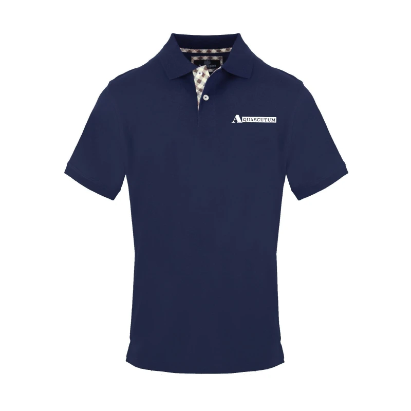 Image of Aquascutum Mens Polo Short Sleeve Polo Shirt Short Sleeve Polos Small Blue 54136019350