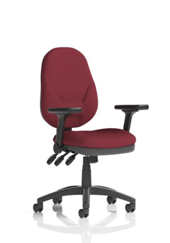 Image of Eclipse Eclipse Plus XL Lever Task Operator Chair Bespoke Colour Ginseng Chilli with Height Adjustable and Folding Arms KCUP1789