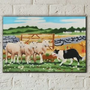 Image of Tile 8x12 Sheepdog With Sheep By Macneil Studio Wall Art