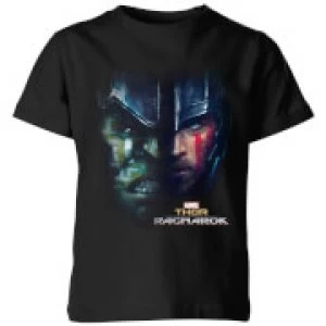 Image of Marvel Thor Ragnarok Hulk Split Face Kids T-Shirt - Black - 7-8 Years