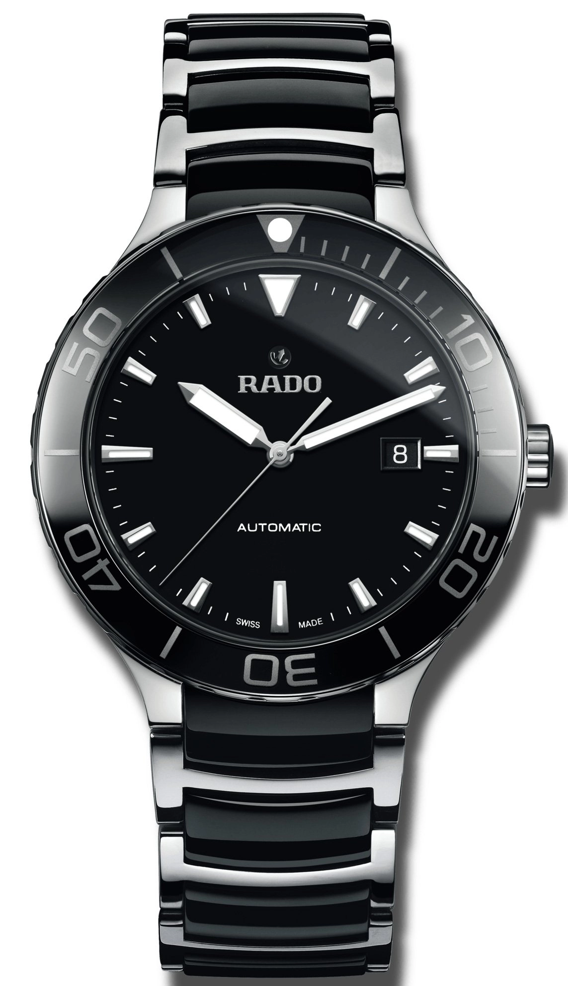 Image of Rado Centrix Automatic Mens watch - Water-resistant 10 bar (100 m), Stainless steel, black