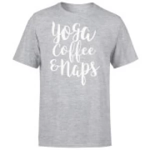 Image of Yoga Coffee and Naps T-Shirt - Grey - 4XL