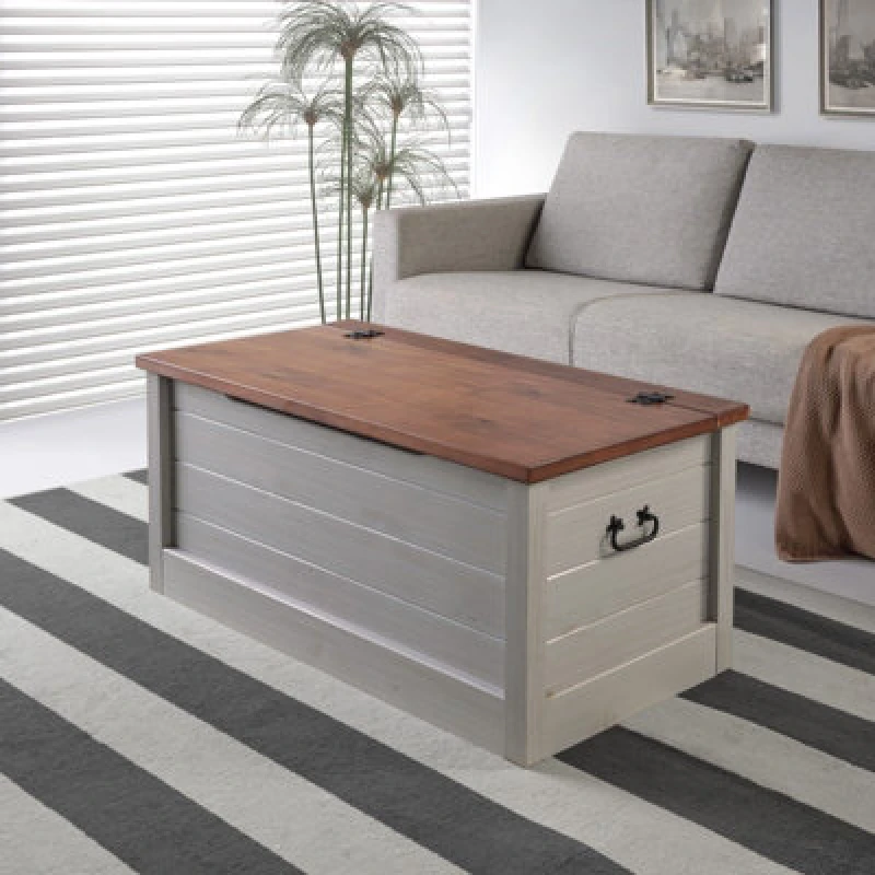 Image of Mercers Furniture Cottage Grey Painted Pine Blanket Box Storage Chest Wooden 45H X 90W X 48D Cm