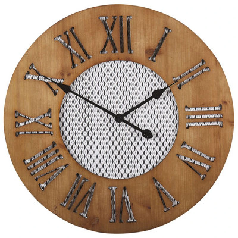 Image of Beliani Wall Clock Cuilco 60 Cm Fir Wood Brown