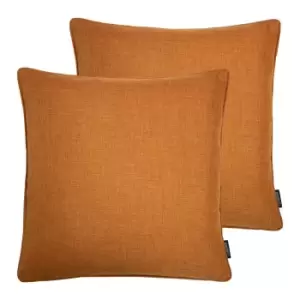 Image of Paoletti Twilight Twin Pack Polyester Filled Cushions Burnt Orange