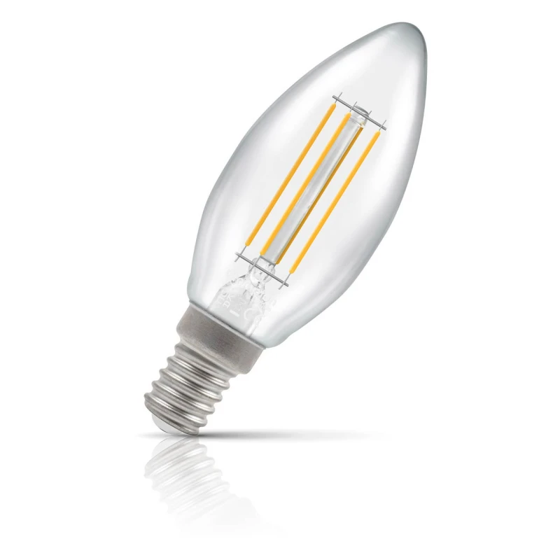 Image of Crompton Lamps LED Candle 4.2W E14 Dimmable Filament Cool White Clear (40W Eqv)