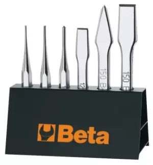 Image of Beta Tools 38/SP6 6pc Punch (Drift & Centre) & Chisel (Flat & Cape) Set in Stand
