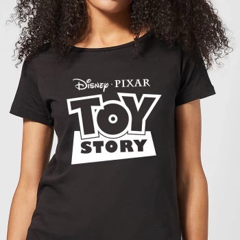 Image of Toy Story Logo Outline Womens T-Shirt - Black - S