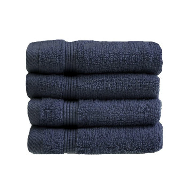 Image of Allure Bath Fashions Luxury Zero Twist Egyptian Cotton 4 Pack Face Cloths - Navy
