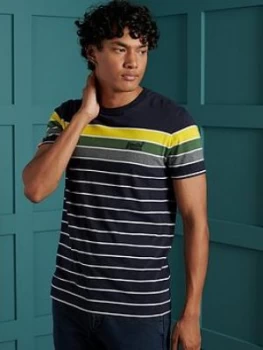 Image of Superdry Orange Label Bretton Stack T-Shirt, Navy, Size S, Men