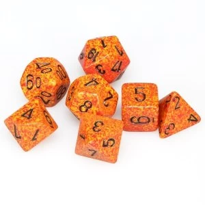 Image of Chessex Speckled Poly 7 Dice Set: Fire