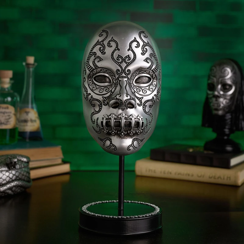 Image of Warner Bros Harry Potter Dark Arts Mask Figurine - Death Eater Silver unisex
