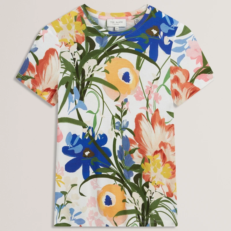 Image of Ted Baker Ted AOP Tee Ld63 White female 6 (2X)
