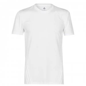 Image of adidas Mens Aeroknit 3-Stripes T-Shirt Slim - White