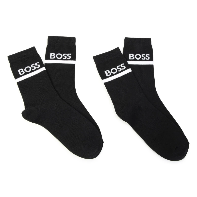 Image of Boss Logo Print Socks Junior Boys. - Black S Boys