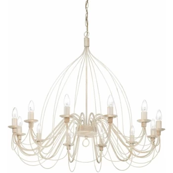 Image of Ideal Lux Corte - 12 Light Chandelier Antique White Finish, E14