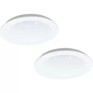 Image of 2 PACK Wall / Ceiling Flush Downlight White & Crystal Effect 14W LED Spotlight