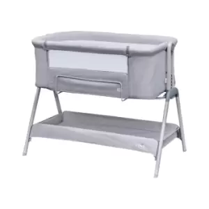 Image of Snoozie Bedside Crib Antarctica Grey Side Co Sleeper Baby Cot with Breathable Mesh Panel and Travel Bag - Antarctica Grey