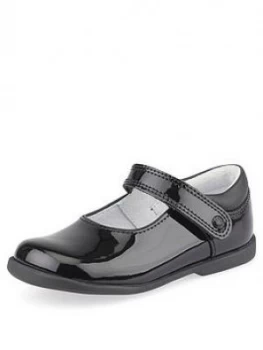 Image of Start-Rite Younger Girls Slide School Shoes - Black Patent