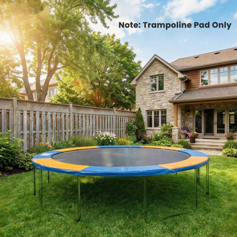 Image of HOMCOM 8FT Trampoline Spring Cover, Plastic Trampoline Pad, Yellow & Blue Size: 0-2.5 Blue Unisex 0-2.5