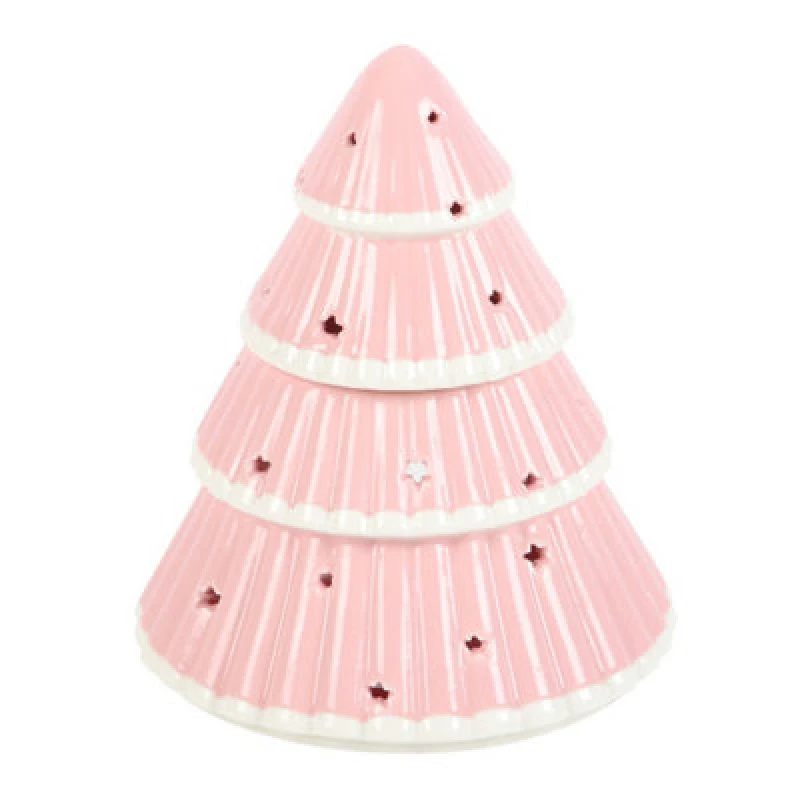 Image of Something Different Something Different Christmas Tree Oil Burner in Pink Pink One Size Unisex 5063574314435
