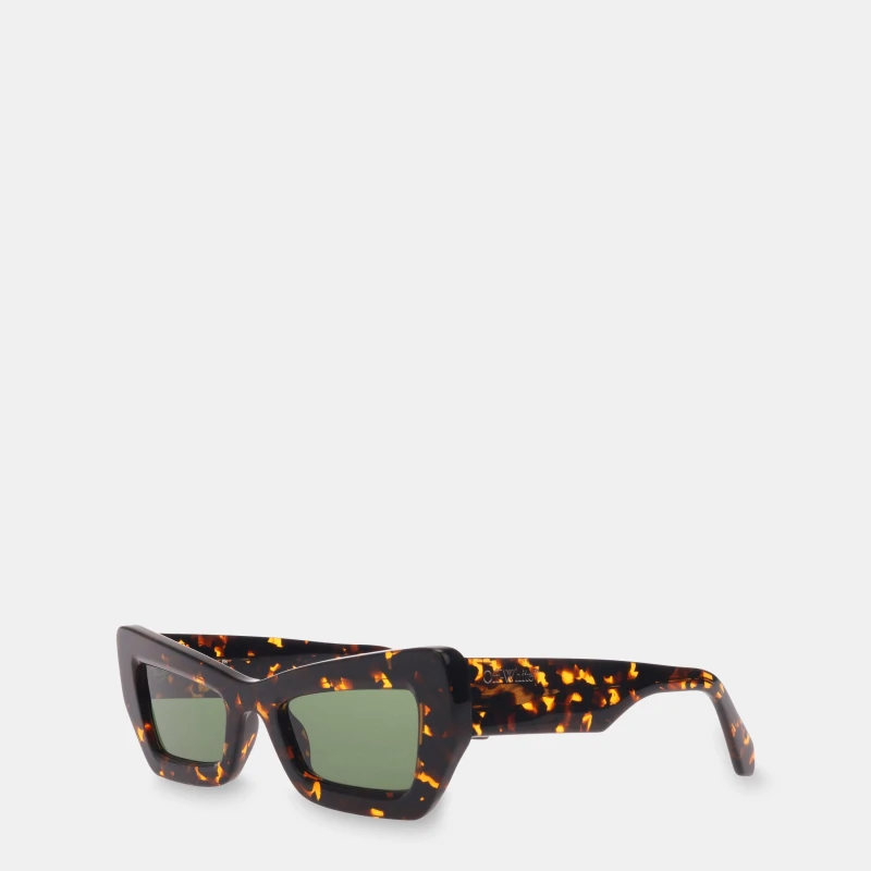 Image of Off White Aurora Sun Square Sunglasses Havana - Green unisex One Size