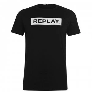 Image of Replay Logo T Shirt - Black 098