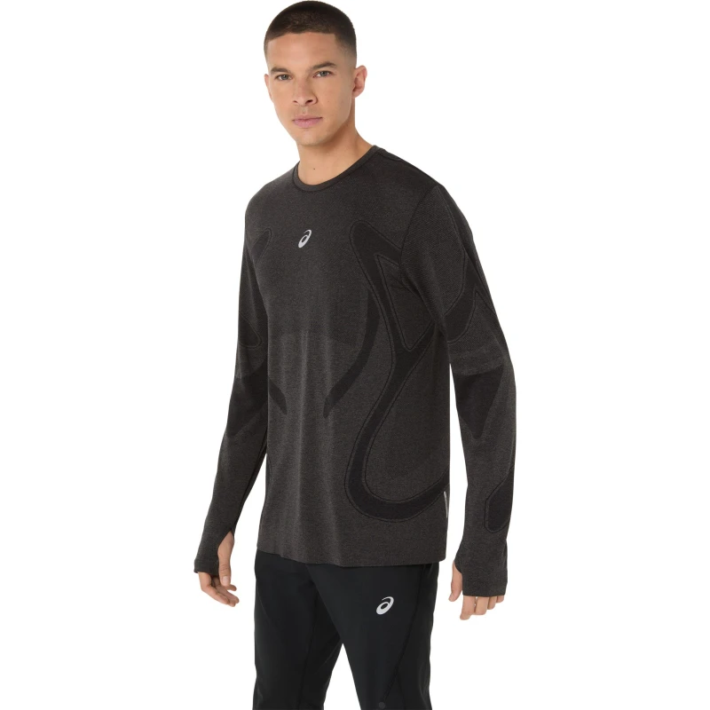 Image of Asics Road Seamless Ls Top Running Mens Black male Medium