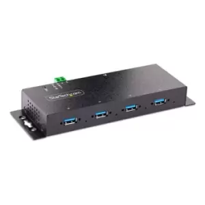 Image of StarTech.com 4-Port Industrial USB 3.0 5Gbps Hub - Rugged USB Hub w/ ESD and Surge Protection - DIN/Wall/Desk Mountable USB-A Hub - USB Expander w/Loc
