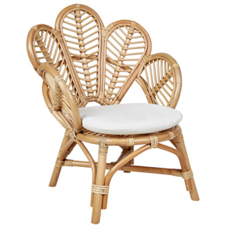 Image of Beliani Kids Peacock Chair Florentine Ii Rattan Natural