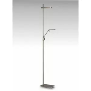 Image of Floor Lamp Phuket 2 Bulbs 21W Down 7W Up LED 3000K, 3000lm, satin nickel