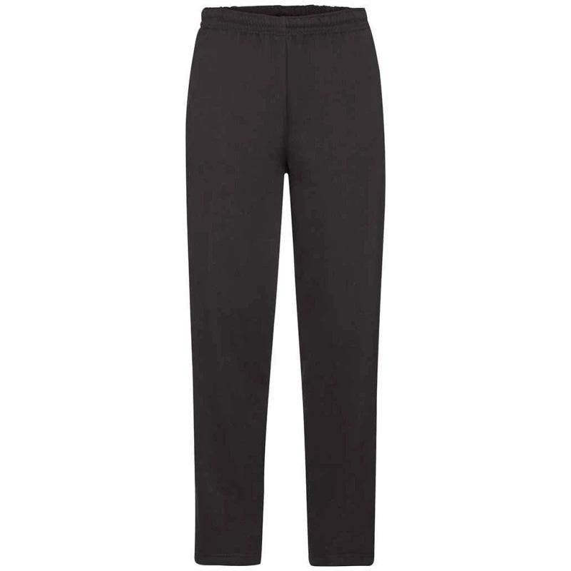 Image of Fruit Of The Loom Fruit of the Loom Men Open Hem Jogging Bottoms in Black Size: Small Black S Male 5063470846993