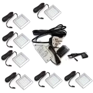 Image of Square xl - Bright LED Light Under Cabinet Shelf Cupboard Set - Light Colour Warm White - Lights 7