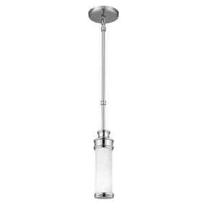 Image of IP44 Ceiling Light Mini Pendant Opaque Glass Tube Polished Chrome LED G9 3.5W