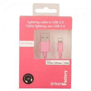 Image of Urban Factory Cable USB to Lightning MFI certified - Pink 1m (retail packaging)