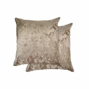 Image of Emma Barclay Crushed Velvet Luxury Cushion (pair) Cover In Taupe