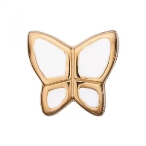 Image of Ladies Christina Gold Plated Sterling Silver White Butterfly Bead Charm