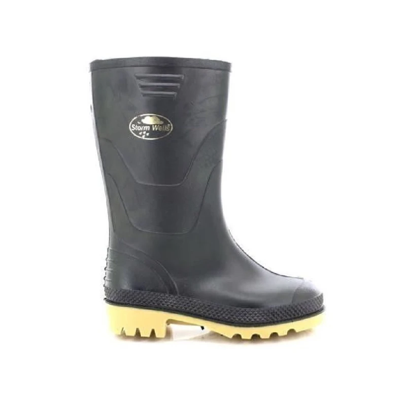 Image of StormWells Black Wellingtons Size: 4 Black Unisex 4