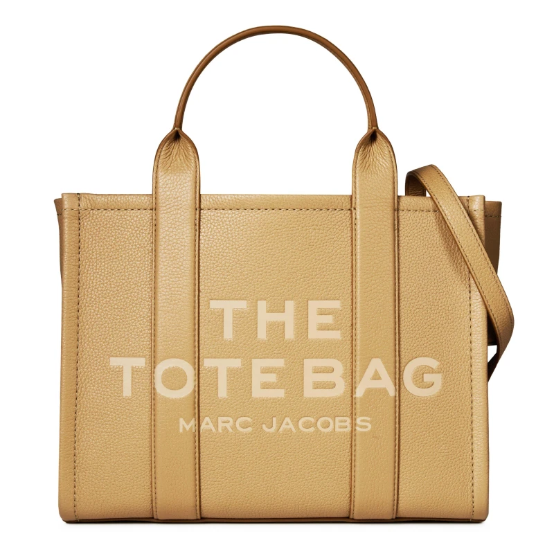 Image of Marc Jacobs Medium Leather Tote Bag - Beige Beige One Size