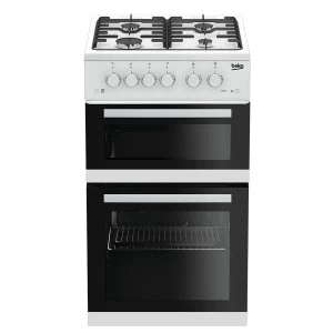 Image of Beko KDG582W 50cm Double Oven Gas Cooker