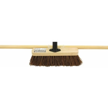 Image of 12' Stiff Bassine Broom C/W 60' Wooden Handle - Cotswold