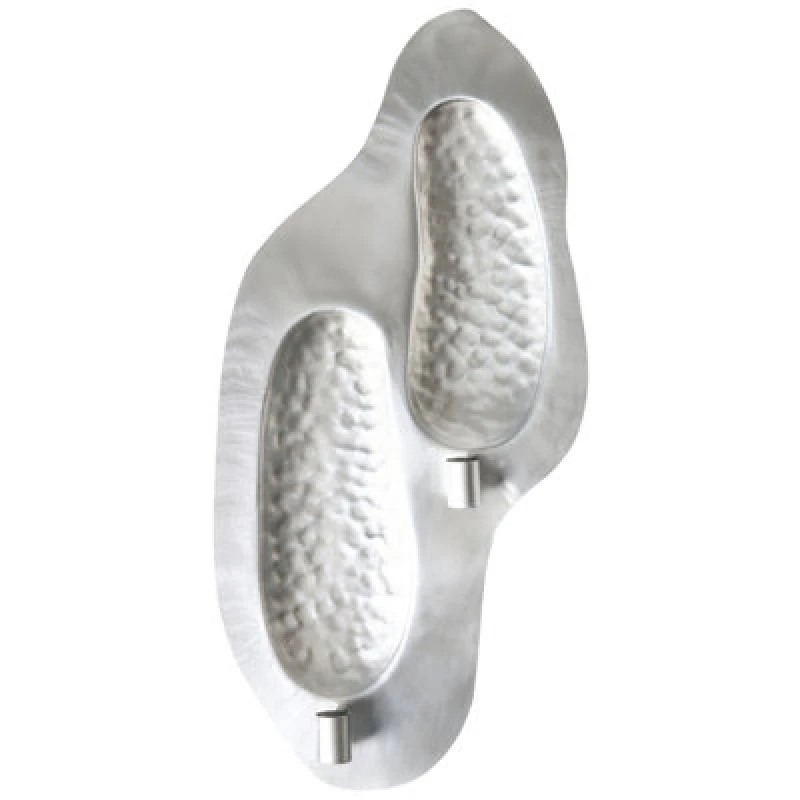 Image of Beliani Wall Candle Holder Peniche Metal 60 Cm Silver